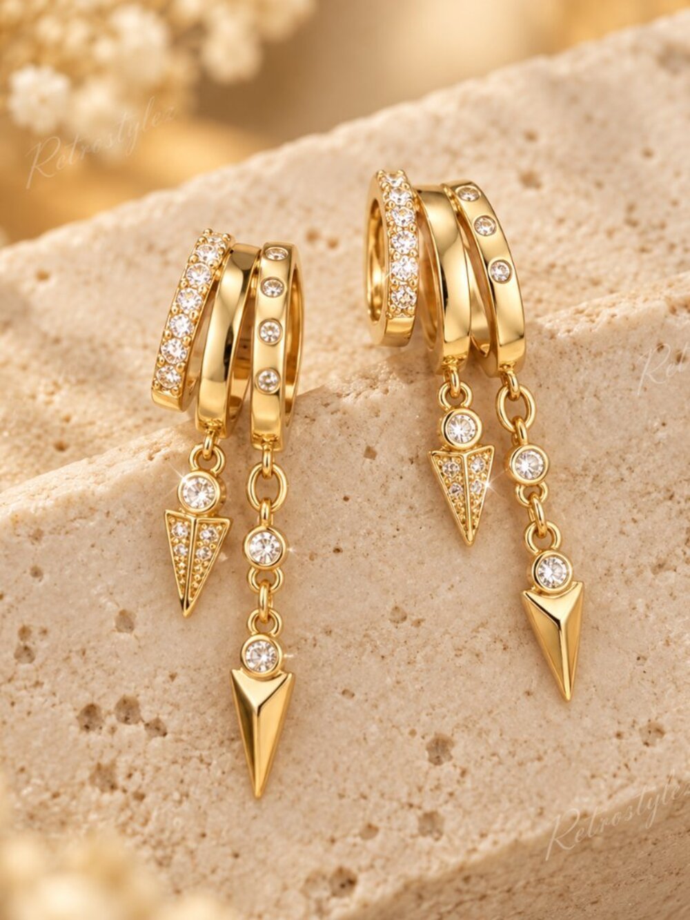 2ct Diamond Womens 14K Gold Hanging Drop Dangle Earrings New 14 K Silver Jewelry